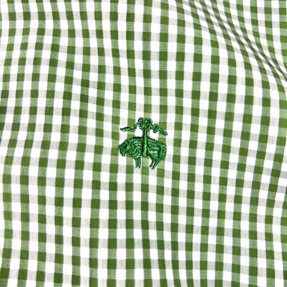 Brooks Brothers 1818 Men’s Button Down Dress Shirt Size Medium Green Logo - Picture 6 of 16